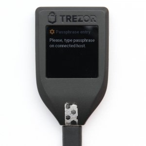 TREZOR T Passphrase Verschlüsselung eintippen Host