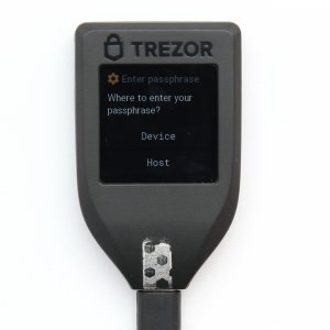 TREZOR T Passphrase Verschlüsselung wo eingeben