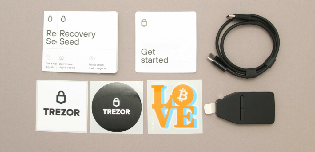 Volumen de suministro del Trezor Safe 3