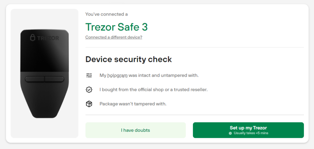 Trezor Suite Safe 3 Inicio