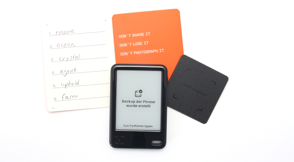 Recovery Key de la configuración de Ledger Nano Gen5