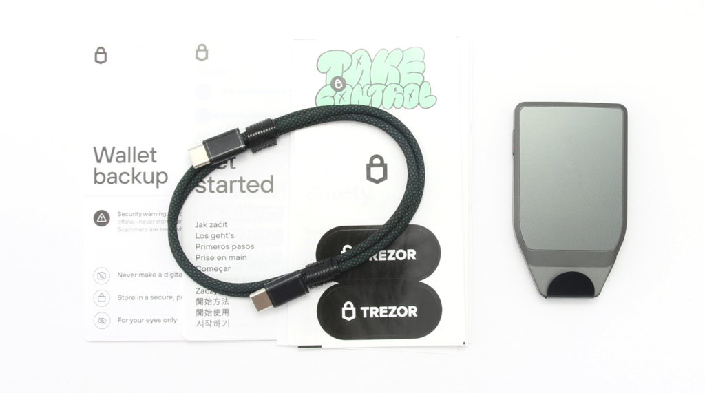 Contenido del paquete de Trezor Safe 7